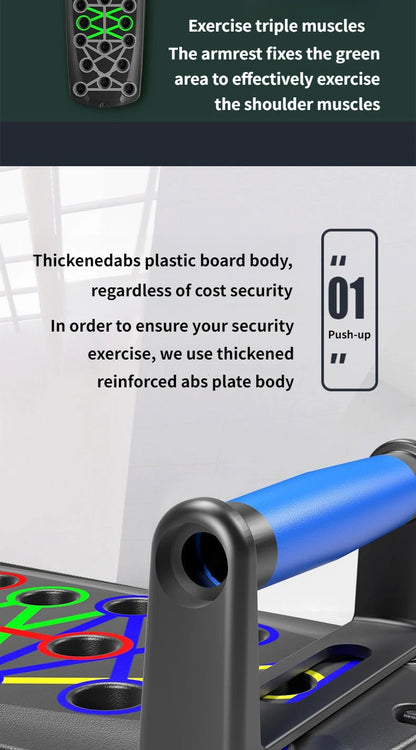 Multifunktionales Push-Up Board mit Farbleitsystem