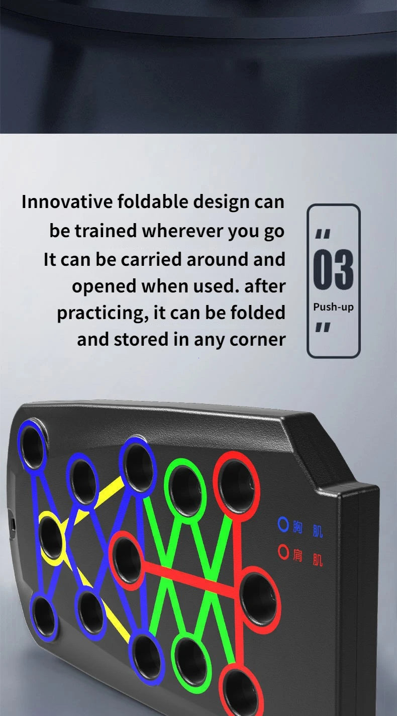 Multifunktionales Push-Up Board mit Farbleitsystem