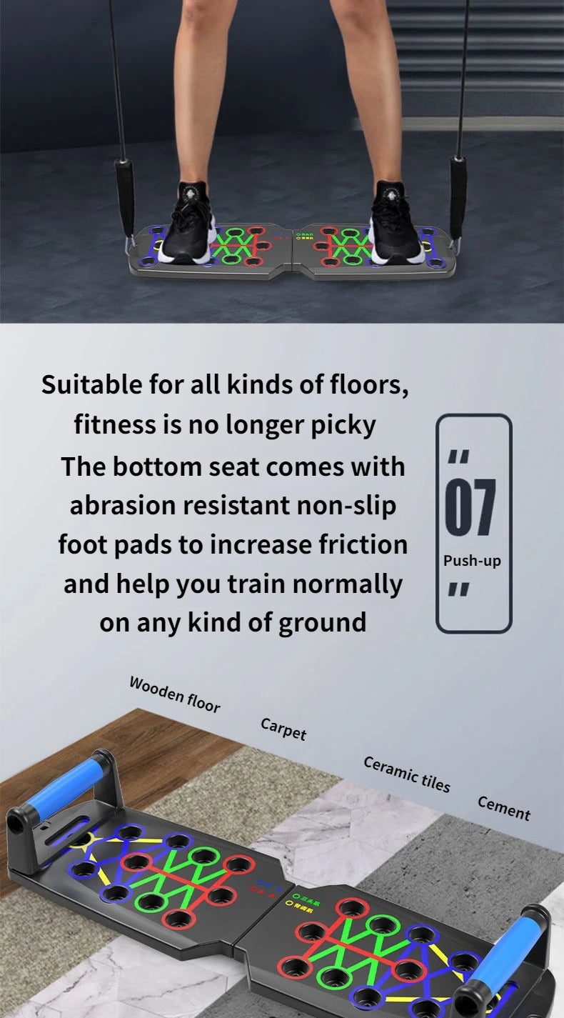 Multifunktionales Push-Up Board mit Farbleitsystem