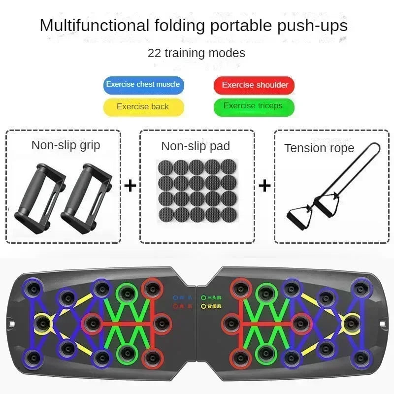 Multifunktionales Push-Up Board mit Farbleitsystem