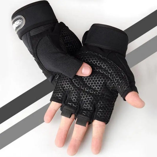 Atmungsaktiven Halbfinger-Fitnesshandschuhe