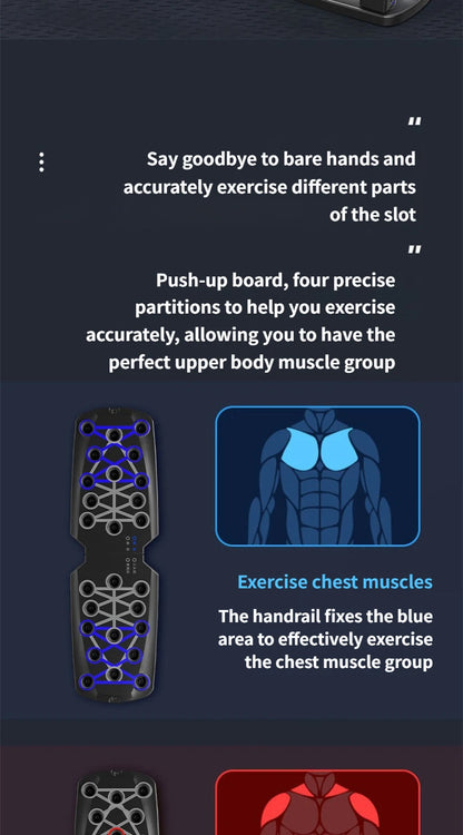 Multifunktionales Push-Up Board mit Farbleitsystem